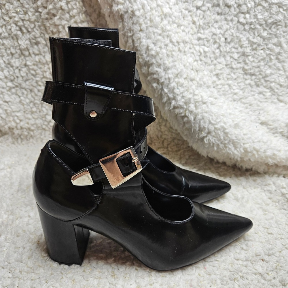 Robert Clergerie x Self Portrait Black Patent Leather Boots sz 38.5